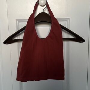 Urban Outfitters Maroon Halter Crop Top